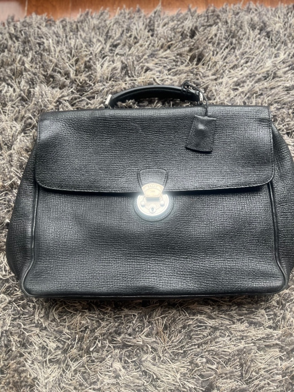 Bally leather laptop briefcase